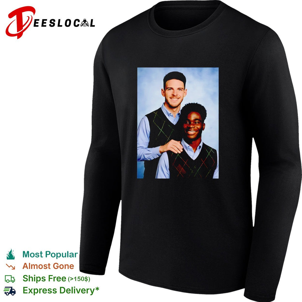 Declan Rice and Bukayo Saka Arsenal FC Premier League Step Brothers shirt