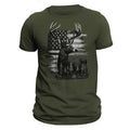 Deer Hunter American Hunting Flag Men's T-Shirt Casual Classic Hoodie, Sweatshirt | RetroVerseTees.com