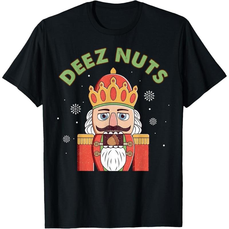 Deez Nuts Nutcracker Nut Shirt Men Women Funny Christmas Pjs T-Shirt made in usa Hoodie, Sweatshirt | RetroVerseTees.com