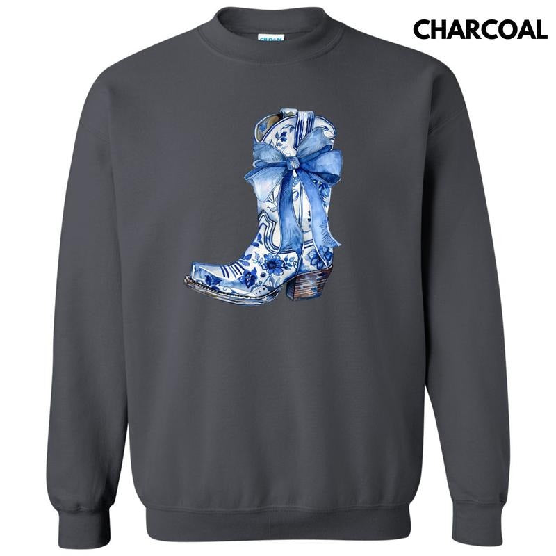 Delicate Floral Boot Sweatshirt 'NLB' T-Shirts, Hoodie | RetroVerseTees.com