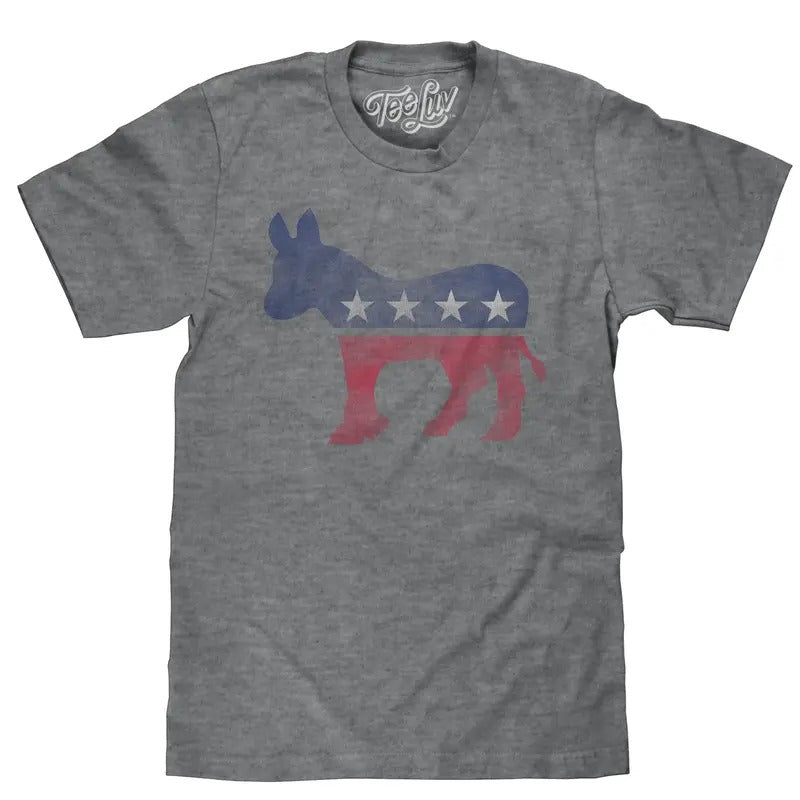 Democrat Donkey T-Shirt - Gray Hoodie, Sweatshirt | RetroVerseTees.com
