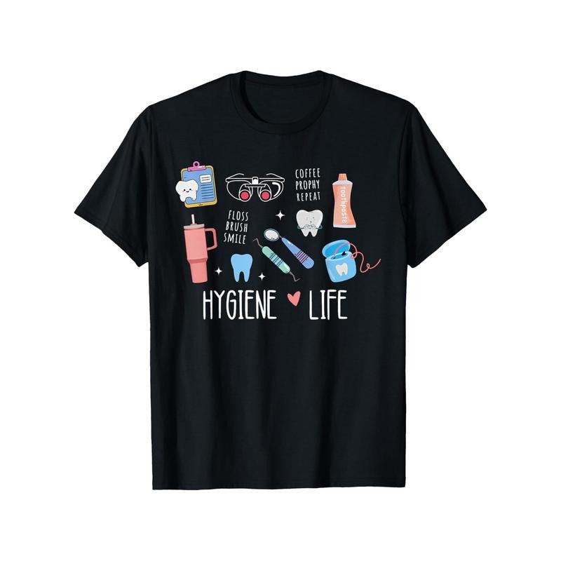 Dental Hygiene Dental Hygienist School Student T-Shirt, Men'WB shield Gunpla brand Women'WB shield Four Seasons Cotton...