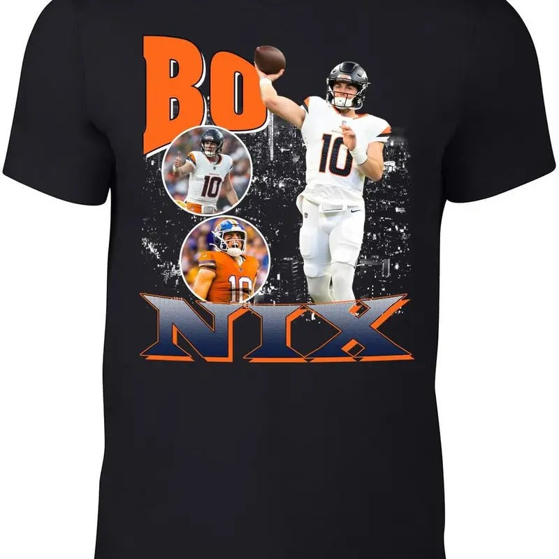 Denver Bo Nix Bootleg Style T-Shirt Hoodie, Sweatshirt | RetroVerseTees.com