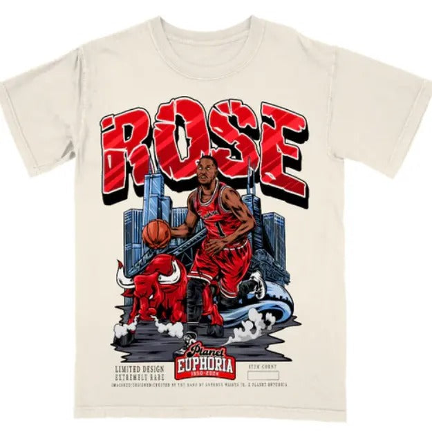 Derrick Rose Off-White Tee for Men - Soft and Comfortable Shirt - Menswear - Graphic T-Shirt Hoodie, Sweatshirt