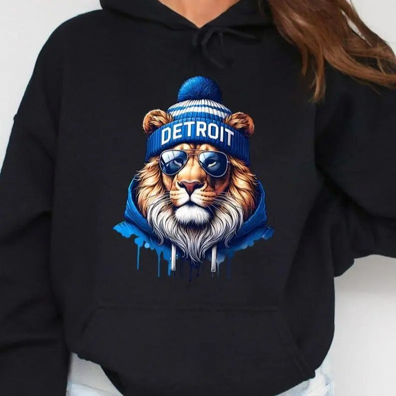 Detroit Football Shirt, Cool Lion Football Sweatshirt, Game Day Shirt, Game Day Tee Classic Cotton Shirt, Sweatshirt &...