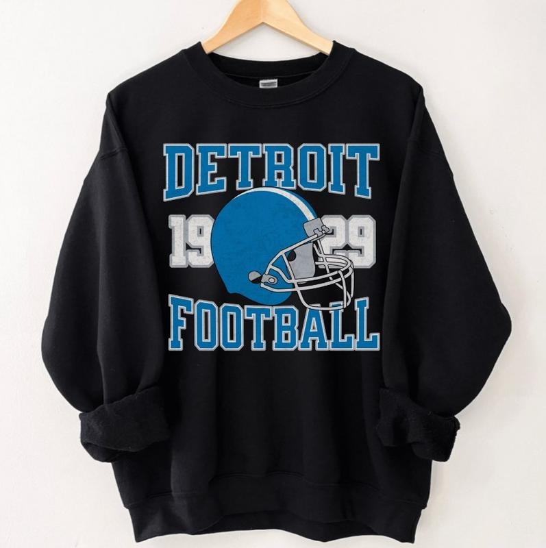 Detroit Football Sweatshirt, Vintage Football Crewneck, Retro Detroit Football Shirt, Football Gift Hoodie