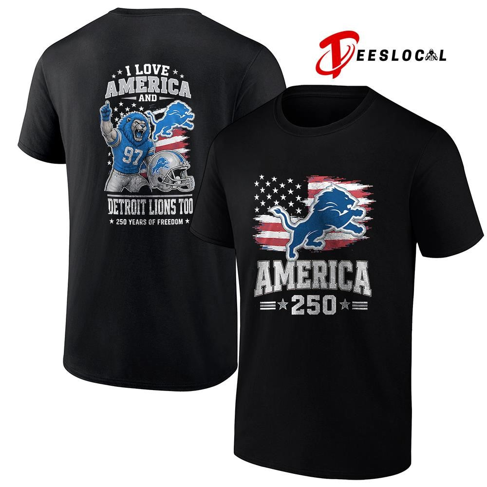 Detroit Lions 250 years of freedom mascot shirt