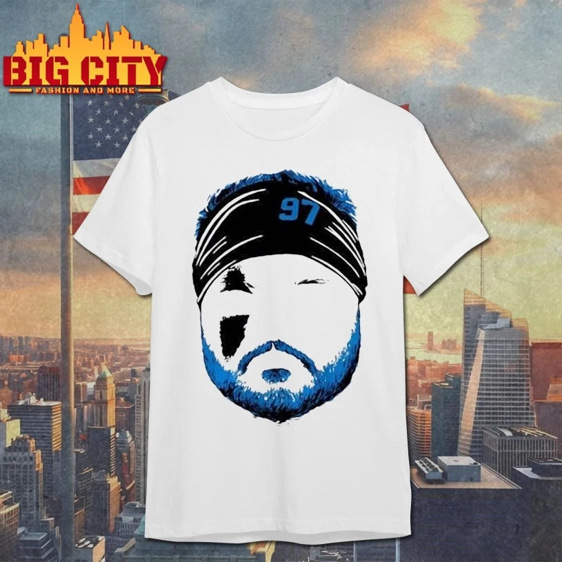Detroit Lions 97 Aidan Hutchinson Blank Face shirt