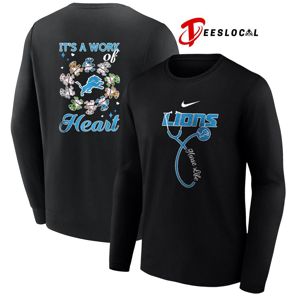 Detroit Lions x Grateful Dead Nurse it’s a work of heart bears shirt