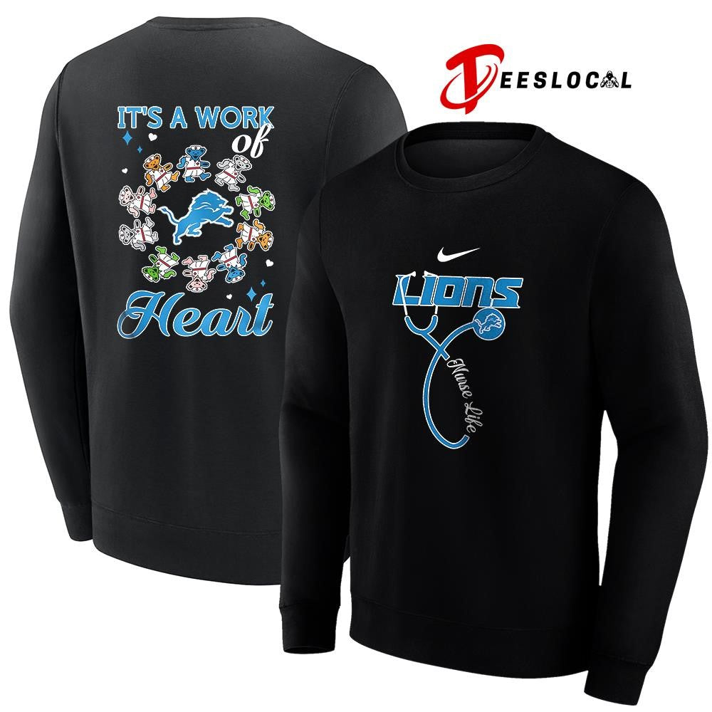 Detroit Lions x Grateful Dead Nurse it’s a work of heart bears shirt
