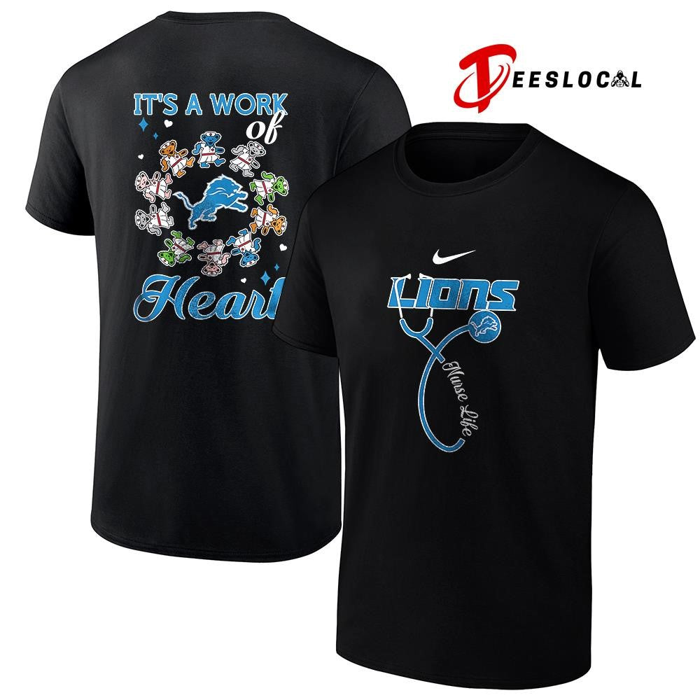 Detroit Lions x Grateful Dead Nurse it’s a work of heart bears shirt