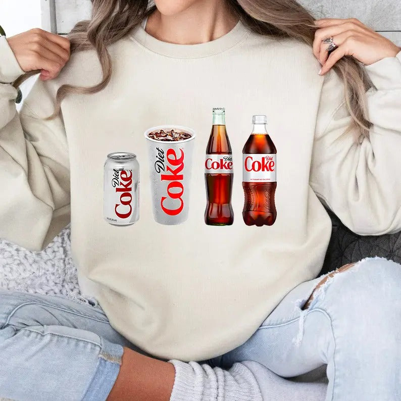 Diet Coke Sweatshirt, Diet Coke Lover Sweatshirt, Funny Coke Shirt, Coke Lover Sweater Hoodie | RetroVerseTees.com
