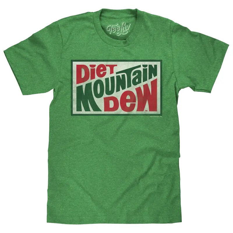 Diet Mountain Dew T-Shirt - Kelly Green Hoodie, Sweatshirt | RetroVerseTees.com