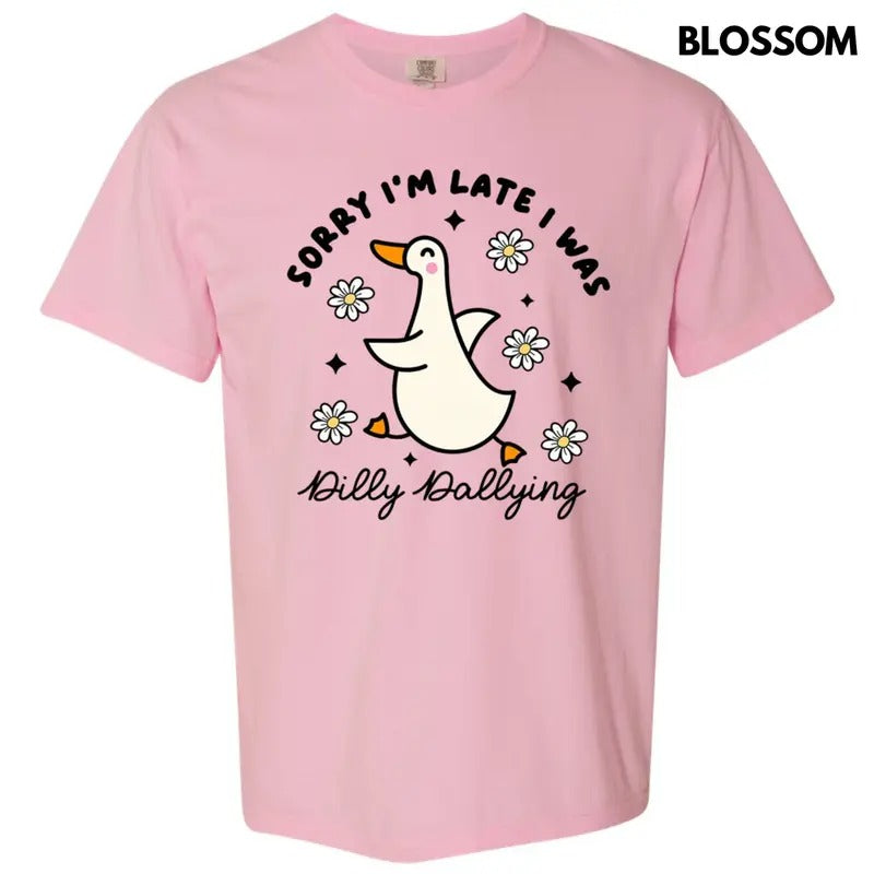 Dilly Dallying Goose Comfort Colors T-Shirt Hoodie, Sweatshirt | RetroVerseTees.com