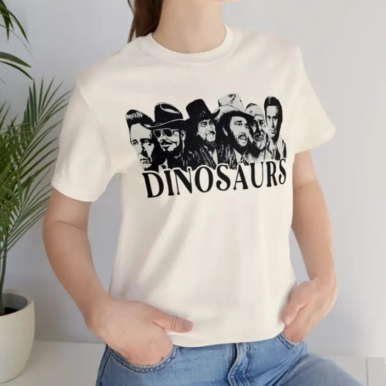 Dinosaurs Old Country Music Unisex Short Sleeve Tee Hoodie, Sweatshirt | RetroVerseTees.com