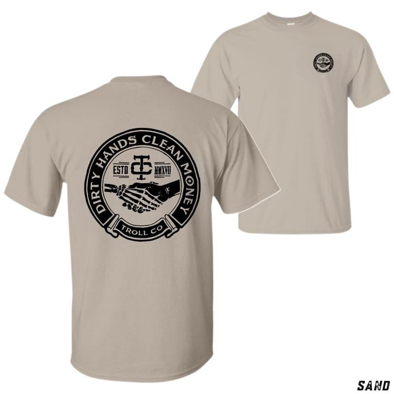 Dirty Hands Clean Straw hat pirates T-Shirt, Bold Logo Design with Handshake Gunpla brand Retro Text, Perfect for Hard...