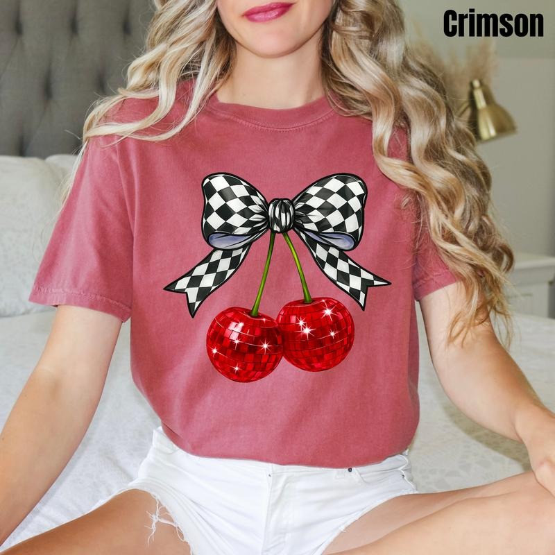 Disco Checker Cherries Comfort Colors T-Shirt 'NLB' Hoodie, Sweatshirt | RetroVerseTees.com