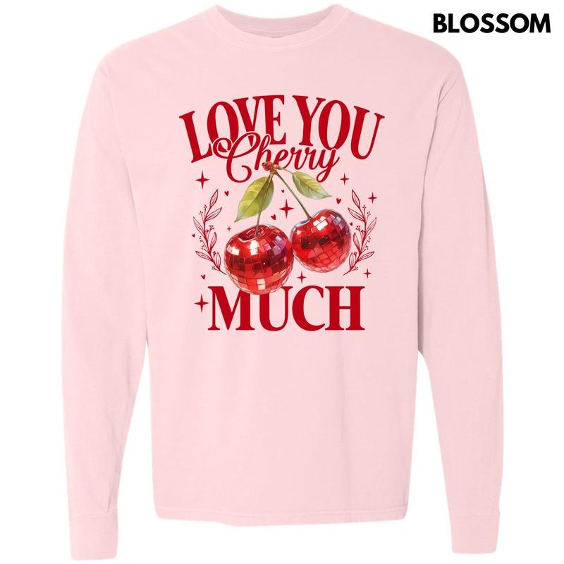 Disco Cherries Long Sleeve Comfort Colors T-Shirt 'NLB' Hoodie, Sweatshirt | RetroVerseTees.com