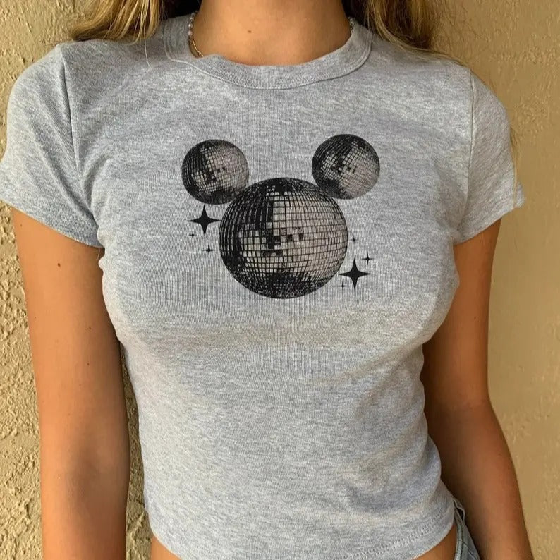 Disco Vibes Baby Tee, Cute MK Crop Tank Cotton Fashion Vintage Hoodie, Sweatshirt | RetroVerseTees.com