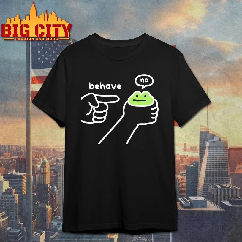 Dishonest Frog Funny Frog Meme Behave No shirt