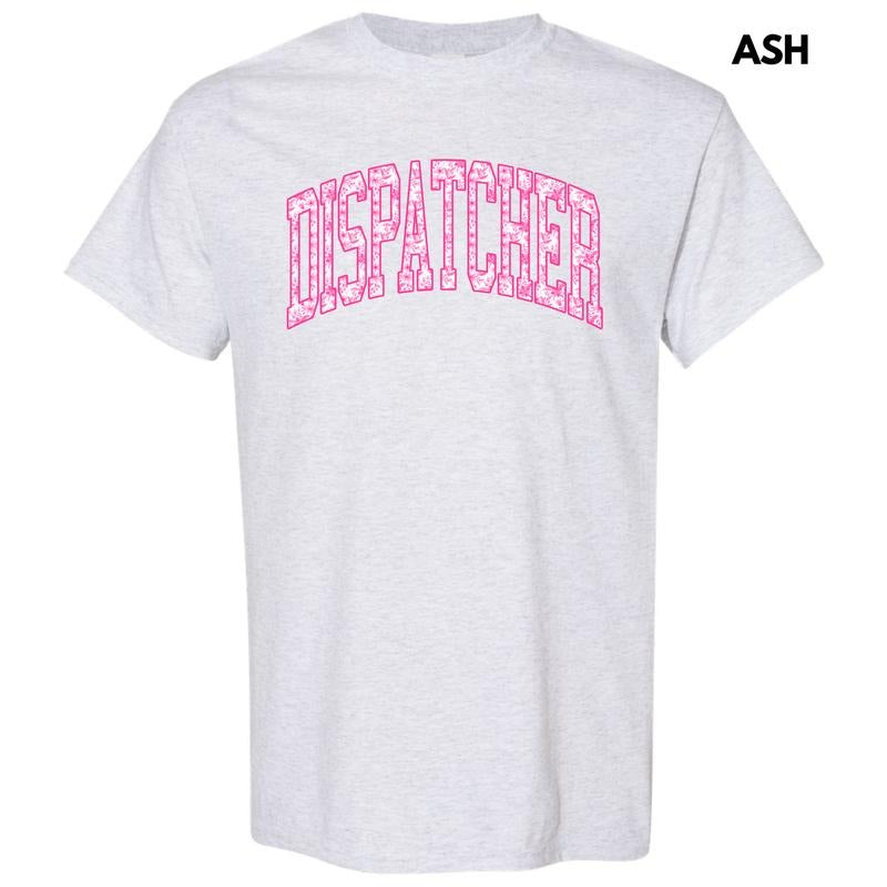 Dispatcher Pink Floral Gildan Short Sleeve T-Shirt 'NLB' Hoodie, Sweatshirt | RetroVerseTees.com