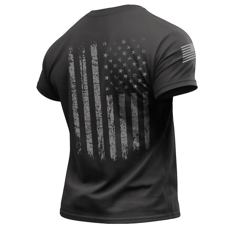 Distressed American Flag T-Shirt - Flag Printed on Back Hoodie, Sweatshirt | RetroVerseTees.com