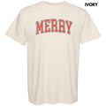 Distressed Varsity Merry Comfort Colors T-Shirt 'NLB' Hoodie, Sweatshirt | RetroVerseTees.com
