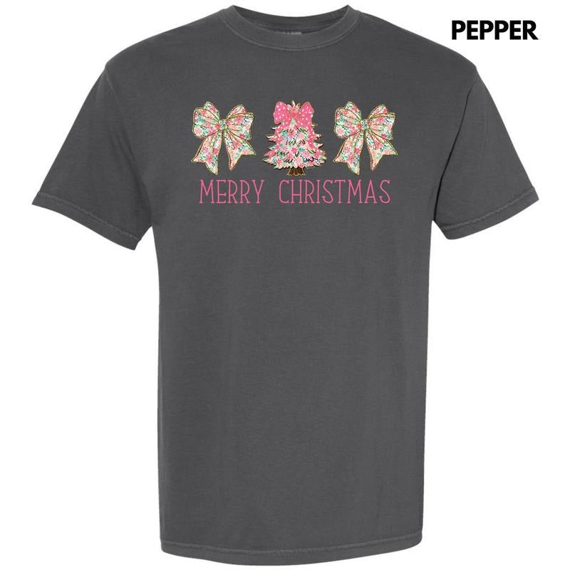 Ditsy Pink Trio Christmas Comfort Colors T-Shirt 'NLB' Hoodie, Sweatshirt | RetroVerseTees.com