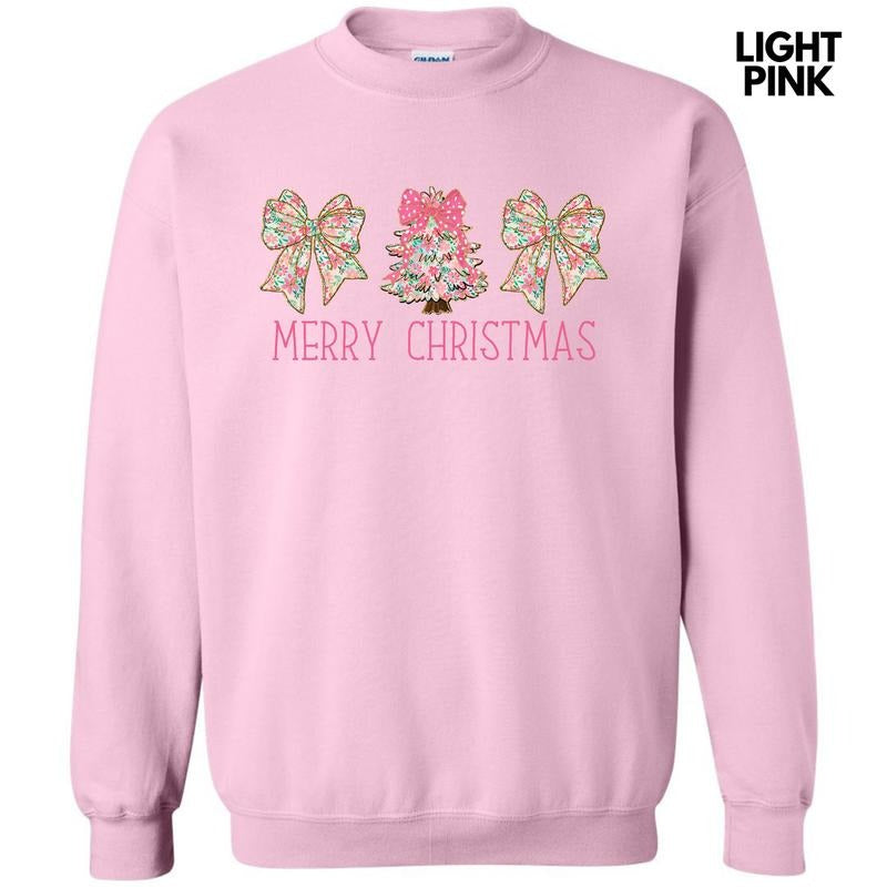 Ditsy Pink Trio Christmas Sweatshirt 'NLB' T-Shirts, Hoodie | RetroVerseTees.com