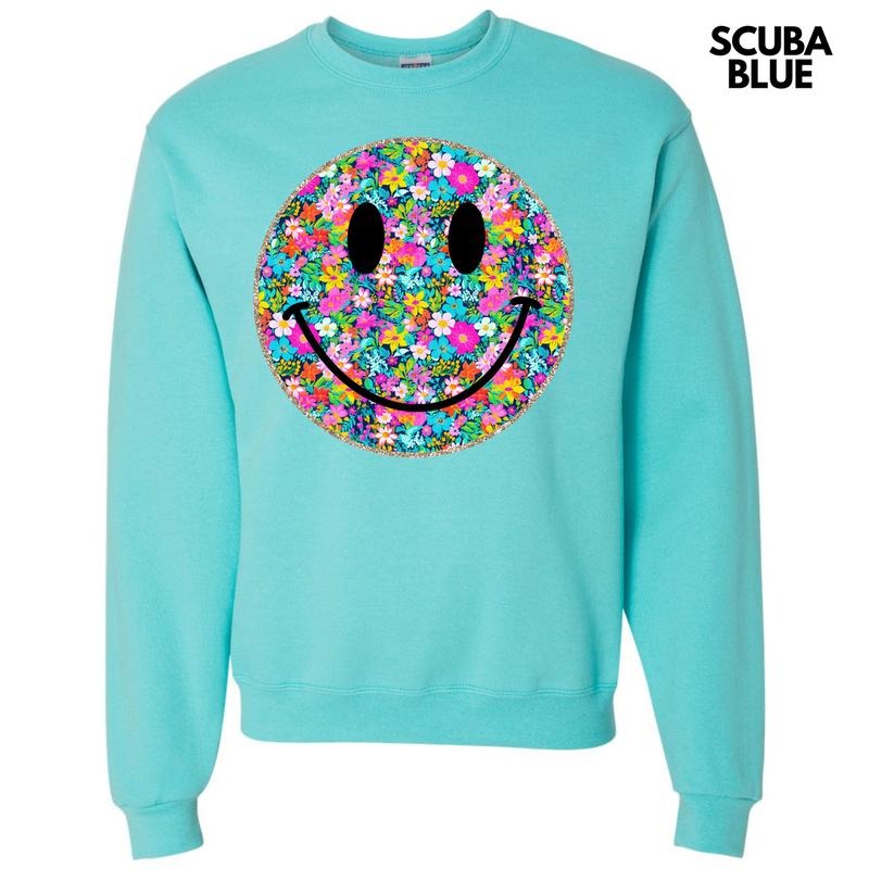 Ditzy Floral Happy Face Sweatshirt 'NLB' T-Shirts, Hoodie | RetroVerseTees.com