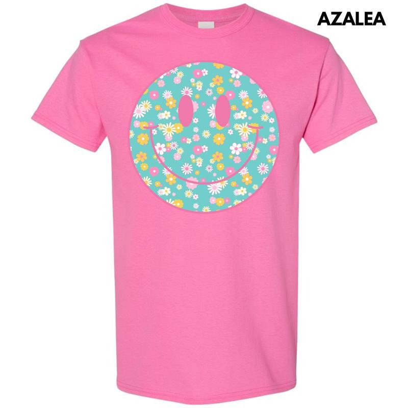 Ditzy Flower Happy Face Gildan Short Sleeve T-Shirt 'NLB' Hoodie, Sweatshirt | RetroVerseTees.com