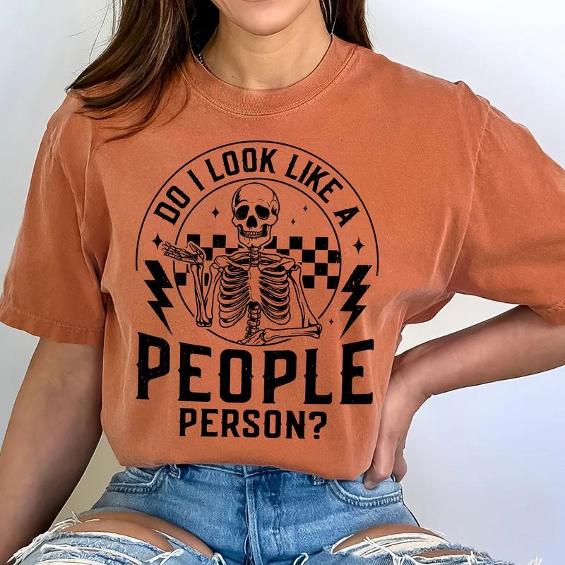 Do I Look Like A People Person Shirt, Funny Unisex Graphic Printed T-shirt, Casual Basic Tops For Lady, Women's Tops,...