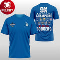 Dodgers World Series 2025 9X Champions We Are All Dodgers Two Sided Shirt