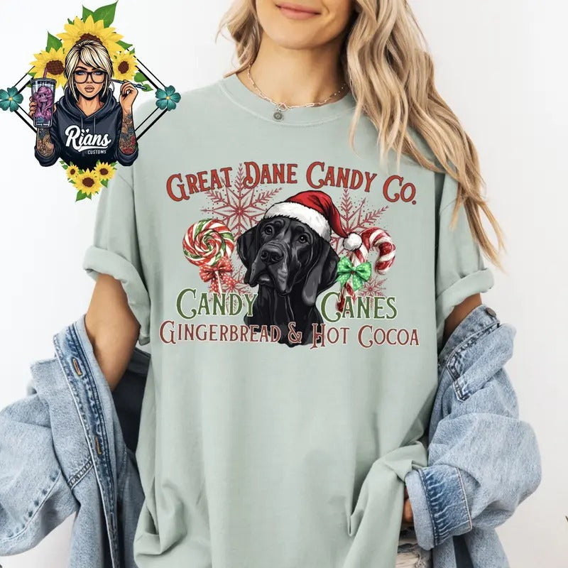Doggie Christmas Candy Cane Co. Unisex Sized Tshirt Hoodie, Sweatshirt | RetroVerseTees.com