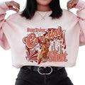 Doing Cowgirl Sh*t Comfortable Cotton Long Sleeve Sweatshirt. Trendy Western Graphic Casual Loose Fitting Sweatshirt -...