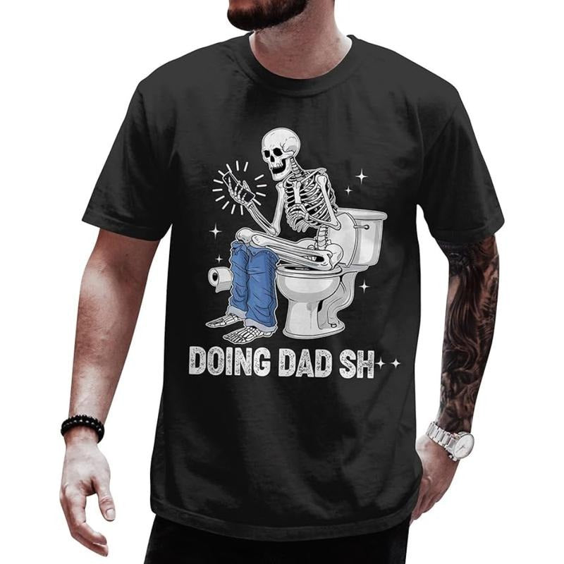 Doing Dad Shit TNF'WB shield Day T-Shirt Pure Cotton Fabric Casual Streetstyle Crew Neck Short Sleeve T-Shirt Trendy Tops...