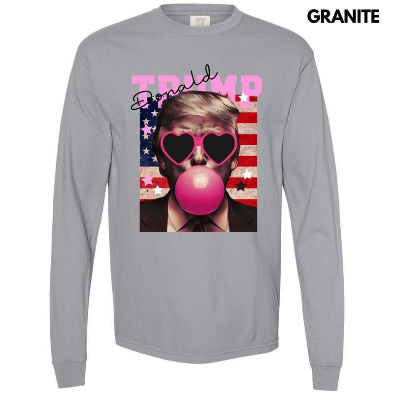 Donald Bubblegum Long Sleeve Comfort Colors T-Shirt 'NLB' Hoodie, Sweatshirt | RetroVerseTees.com