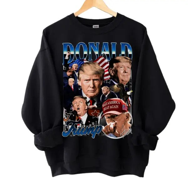 Donald Trump 2024 90s Vintage Bootleg Style Sweatshirt T-Shirts, Hoodie | RetroVerseTees.com