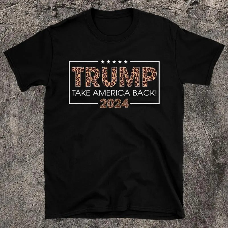 Donald Trump 2024 Take America Back Leopard Print