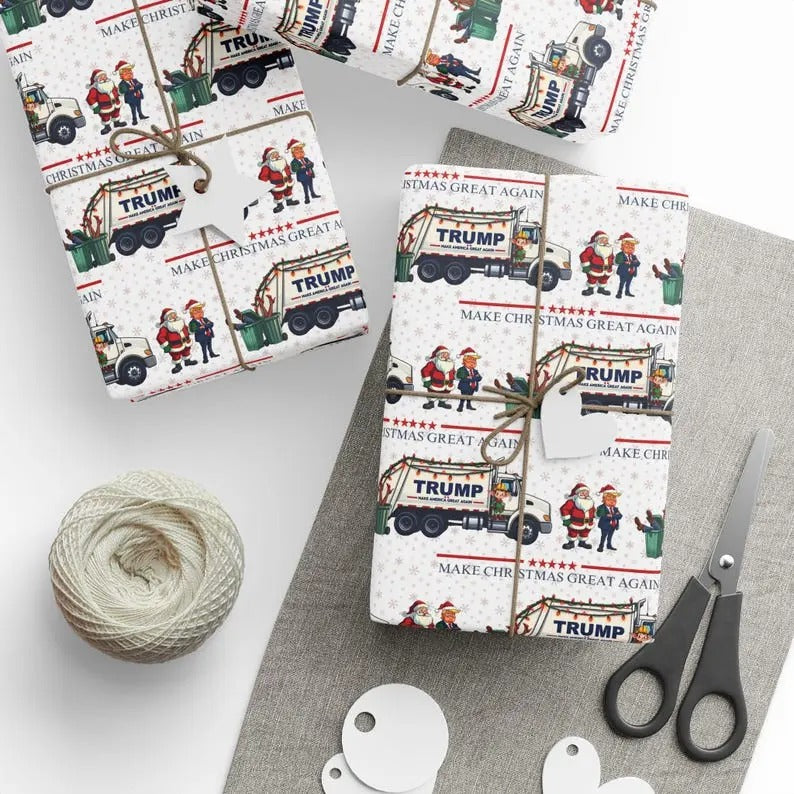 Donald Trump Christmas Wrapping Paper, MAGA Christmas Wrapping Paper, Funny Gift Wrap, Christmas Gifts, Xmas Wrapping...