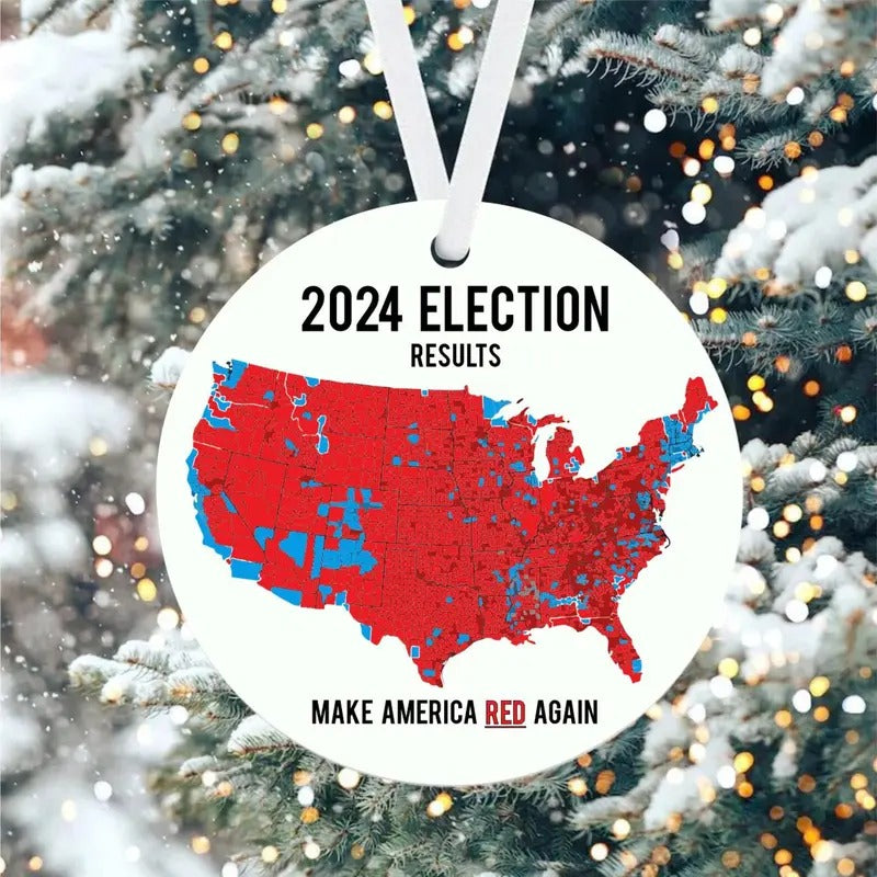 Donald Trump Election Results Map Ornament T-Shirts, Hoodie, Sweatshirt | RetroVerseTees.com