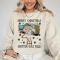 Donald Trump Shitter Was Full Christmas Sweatshirt, Funny Trump Christmas Sweatshirt, Merry Trumpmas Trending Sweatshirt,...