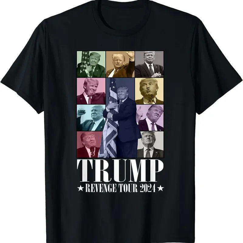 Donald Trump The Revenge Tour 2024 Funny T-Shirt | Unisex Cotton Tee Gift | Full Size Hoodie, Sweatshirt | RetroVerseTees.com
