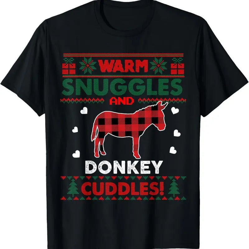 Donkey Lover Christmas Xmas Donkey Christmas Ugly Sweater T-Shirt Hoodie, Sweatshirt | RetroVerseTees.com