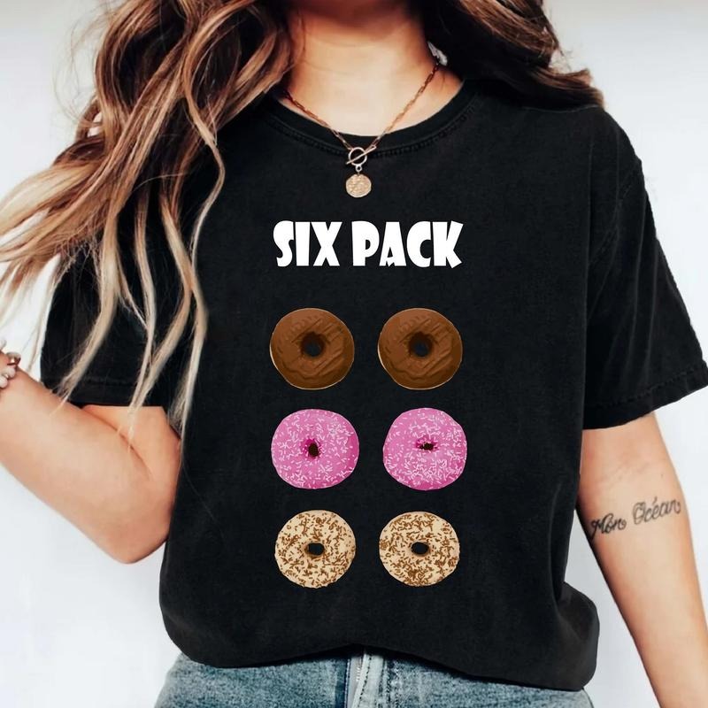 Donut Six Pack T-Shirt, Funny Workout Gym Shirt, Donut Lover Gift Tee, Sarcastic Food Lover Tee. Hoodie, Sweatshirt