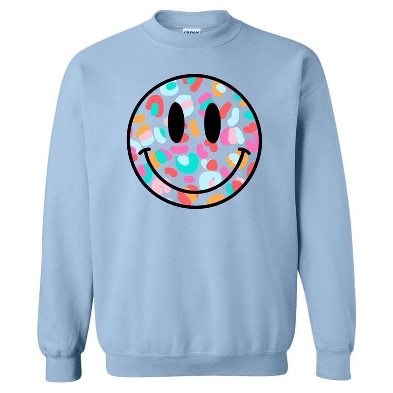 Doodle Cheetah Happy Face Sweatshirt 'NLB' T-Shirts, Hoodie | RetroVerseTees.com