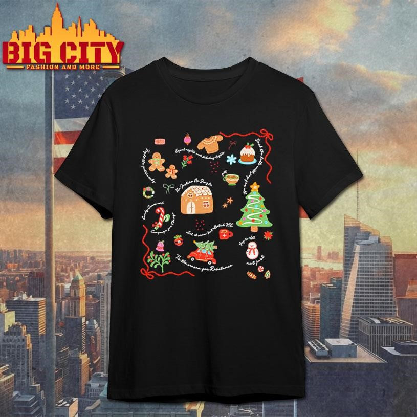 Doodle Liberal Values Holiday Subtle Anti Trump Christmas shirt