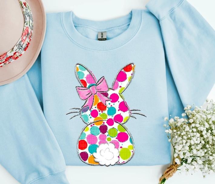 Dotted Easter Bunny DTF Transfers - THIS IS NOT A SHIRT Hoodie, Sweatshirt | RetroVerseTees.com