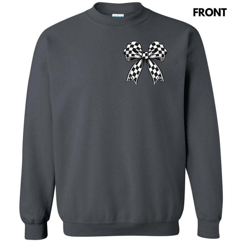 Double Black Checkered Bow Sweatshirt 'NLB' T-Shirts, Hoodie | RetroVerseTees.com