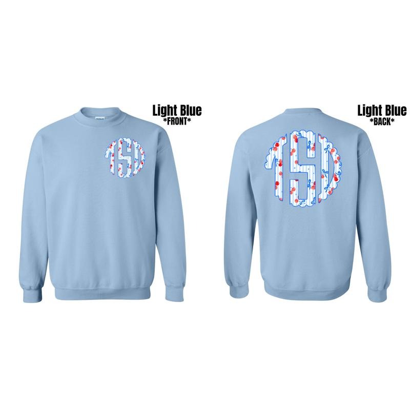 Double Cherry Stripe Monogram Sweatshirt 'NLB' T-Shirts, Hoodie | RetroVerseTees.com